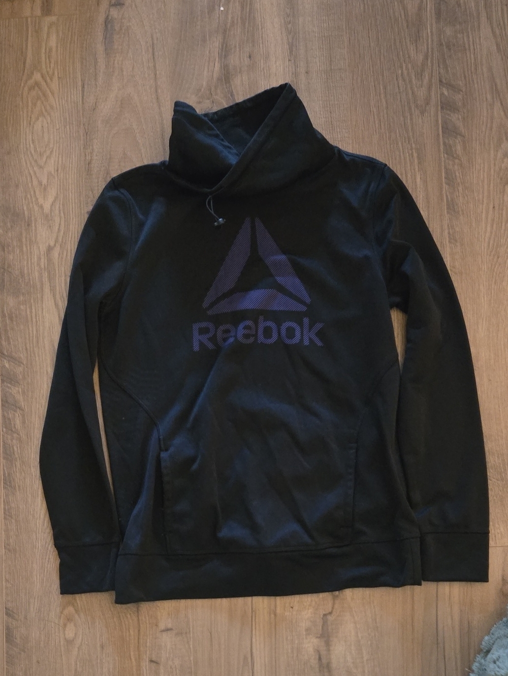Reebok Black Turtleneck Pullover with Purple Logo
